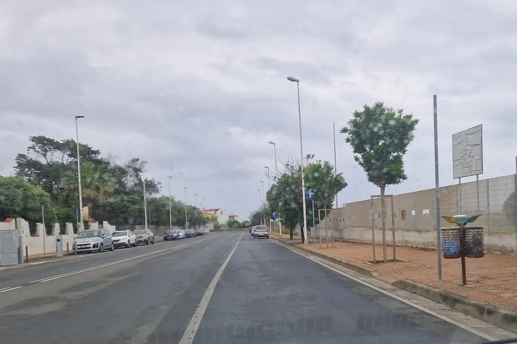 Il tratto dove sarà realizzata la pista in via Beethoven (foto Daga)