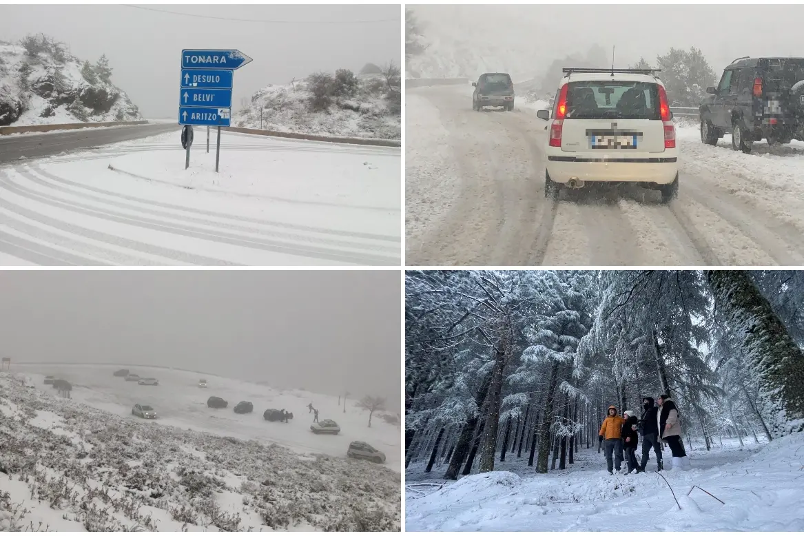 La neve a Tascusì e Desulo (foto Onano)