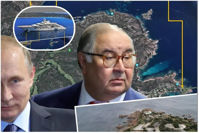 Putin, Usmanov e nel riquadro il Dilbar (L'Unione Sarda)