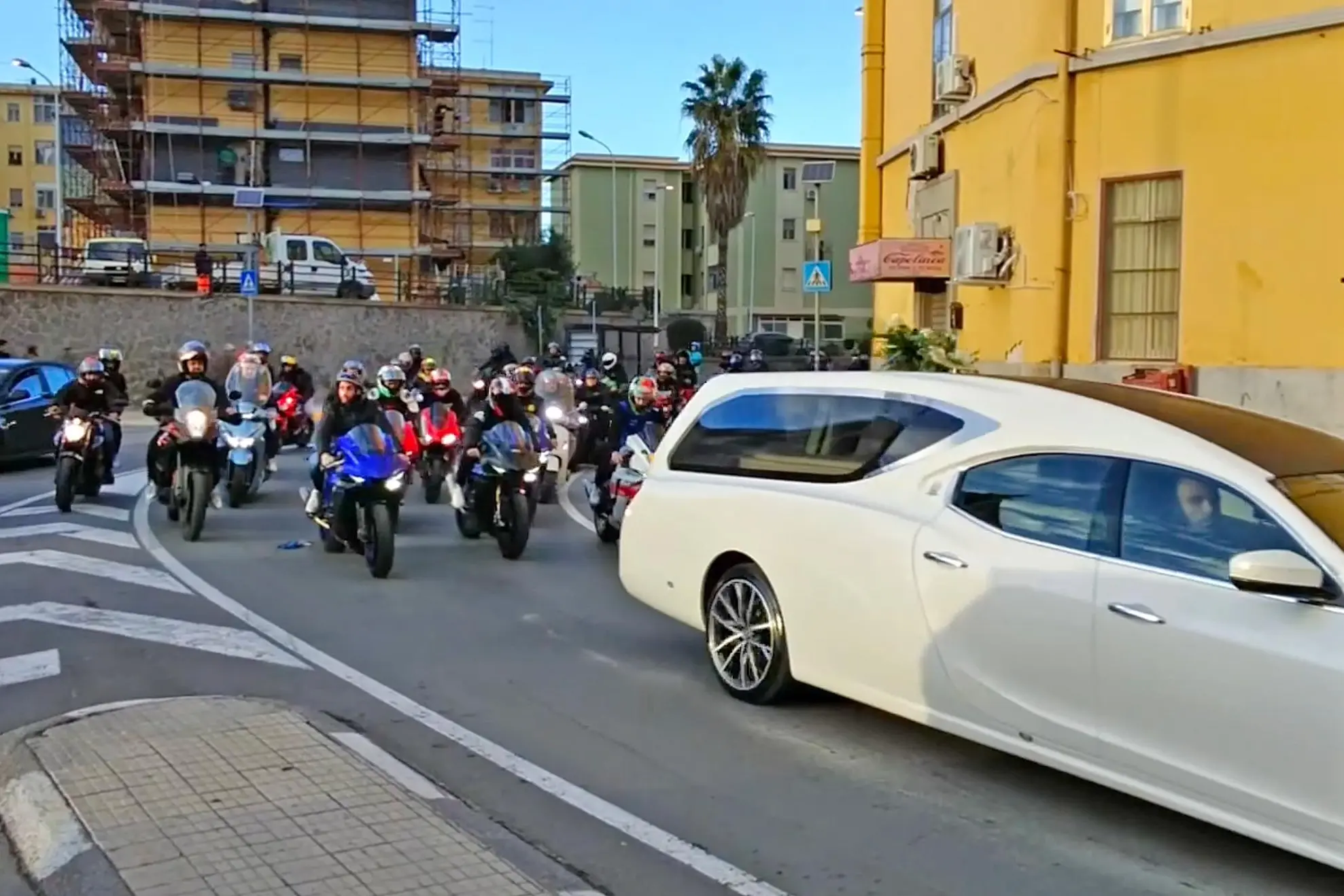 I Funerali del motociclista Matteo Demuro incidente sp 125 Campuomu Burcei Km 31 - S. Anedda Endrich