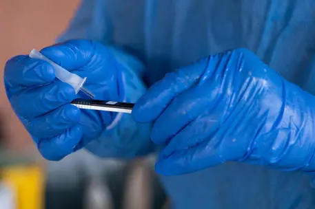 Un test per rilevare la presenza del Covid-19 (Ansa)