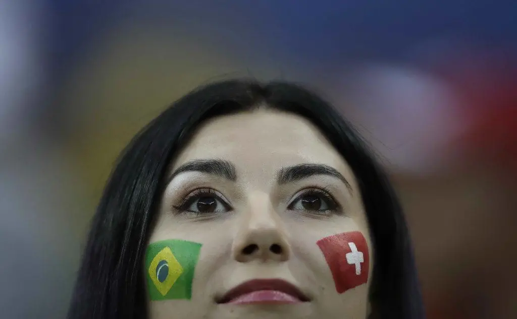 Una tifosa durante Brasile-Svizzera