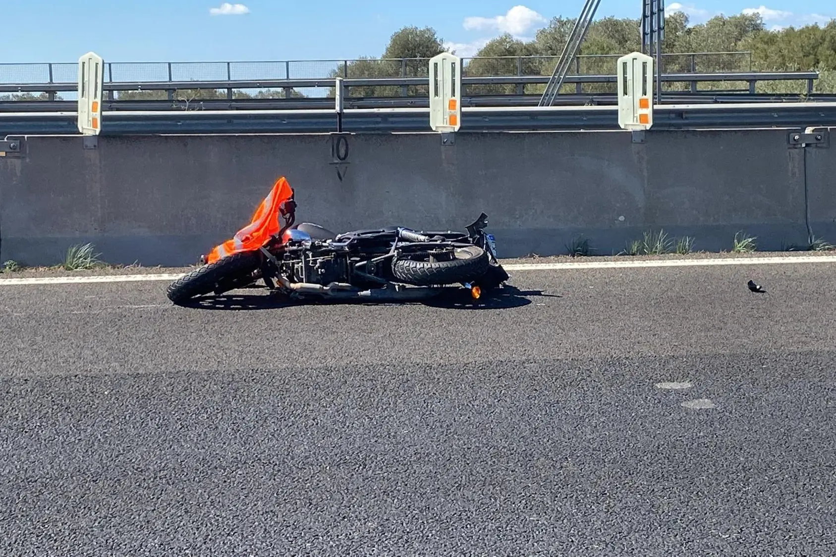 La moto coinvolta nell'incidente