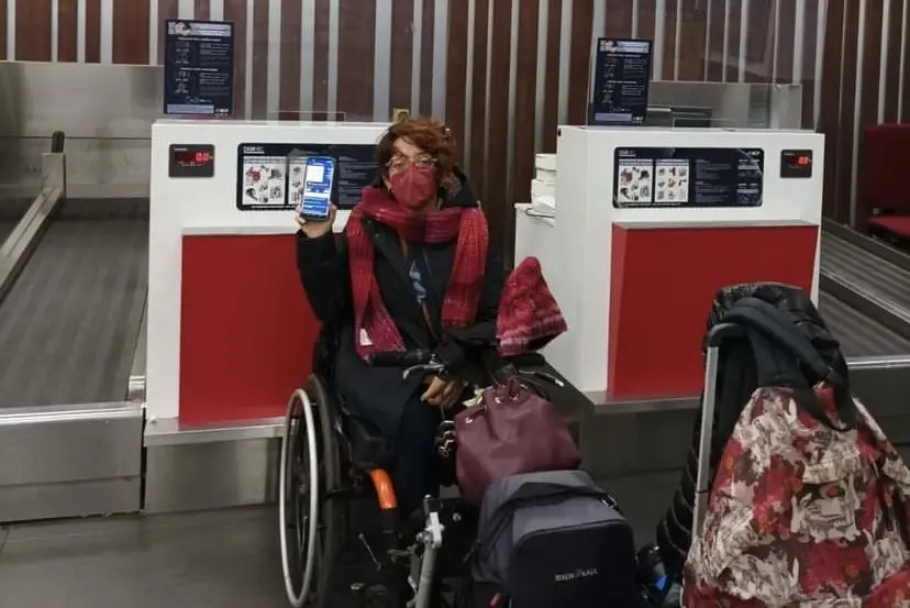 Valeria Roberta Vetrano all'aeroporto (foto Instagram)