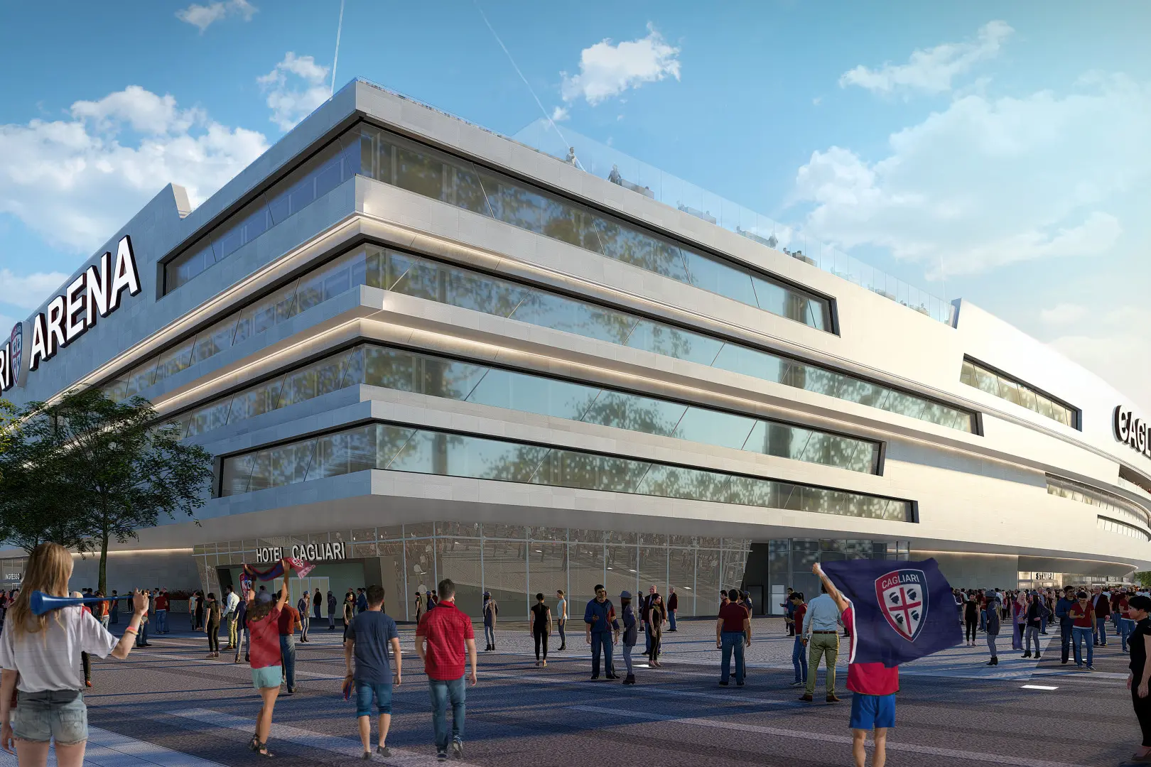 Un render del nuovo stadio