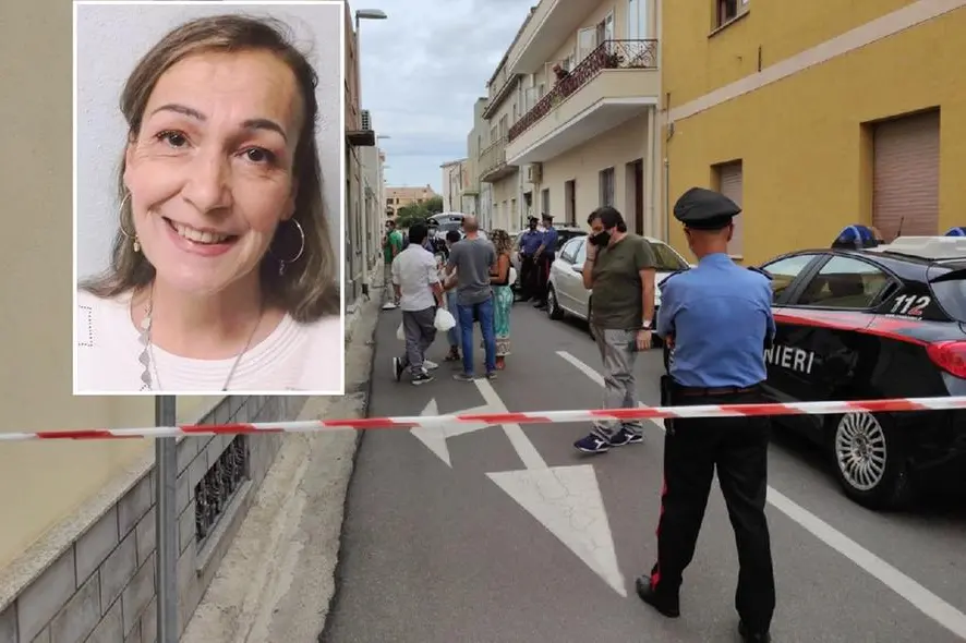 Il luogo in cui è avvenuto il femminicidio (L'Unione Sarda - Andrea Serreli) e, nel riquadro, la vittima (foto Facebook)