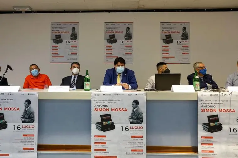 Il governatore Christian Solinas al convegno su Simon Mossa (foto ufficio stampa Regione Sardegna)