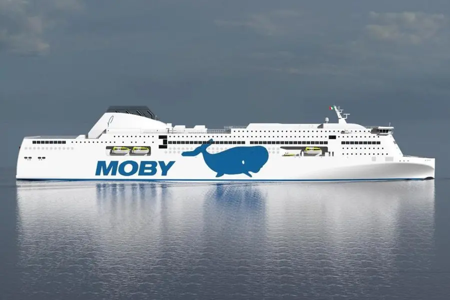 Un traghetto della Moby (Ansa)