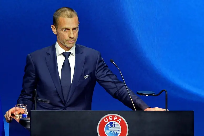 Il presidente della Uefa Ceferin (Ansa)