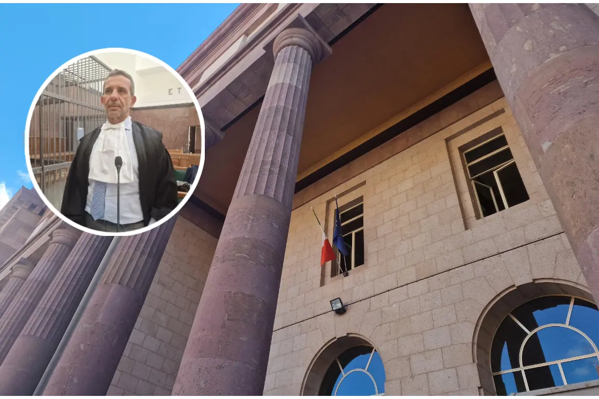 Il tribunale di Sassari e l'avvocato Carlo Pinna Parpaglia (foto Floris)