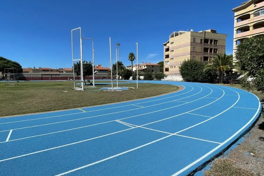 La pista del campo di atletica Sinis-Nurra