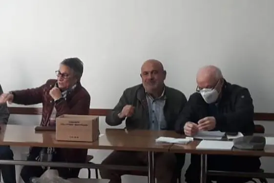 La segreteria Spi Cgil Porto Torres (foto Pala)