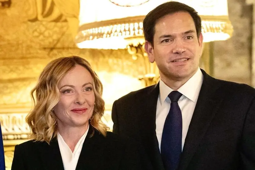 Giorgia Meloni e Marco Rubio (foto Ansa/Epa)