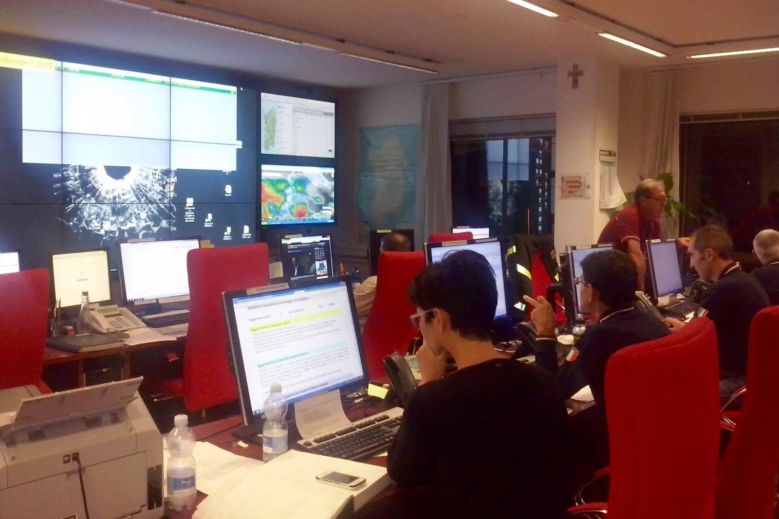 La sala della Protezione civile