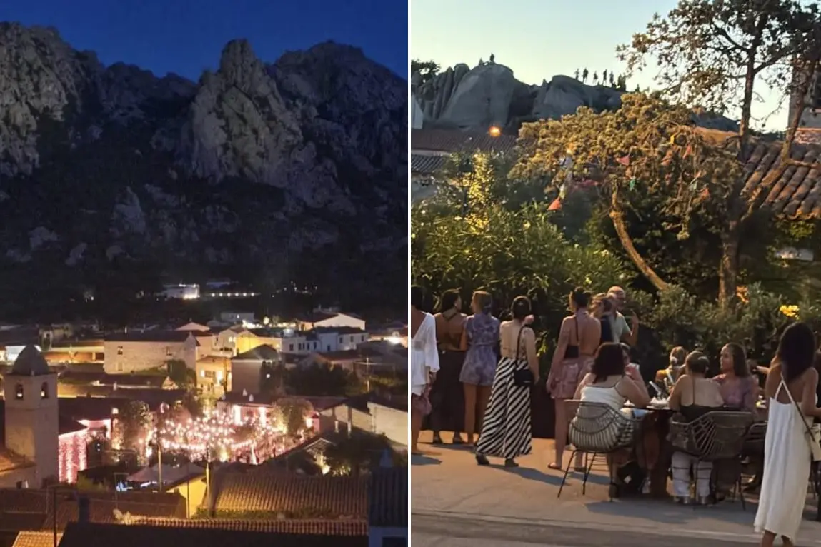 The celebration in San Pantaleo and, on the right, the open area