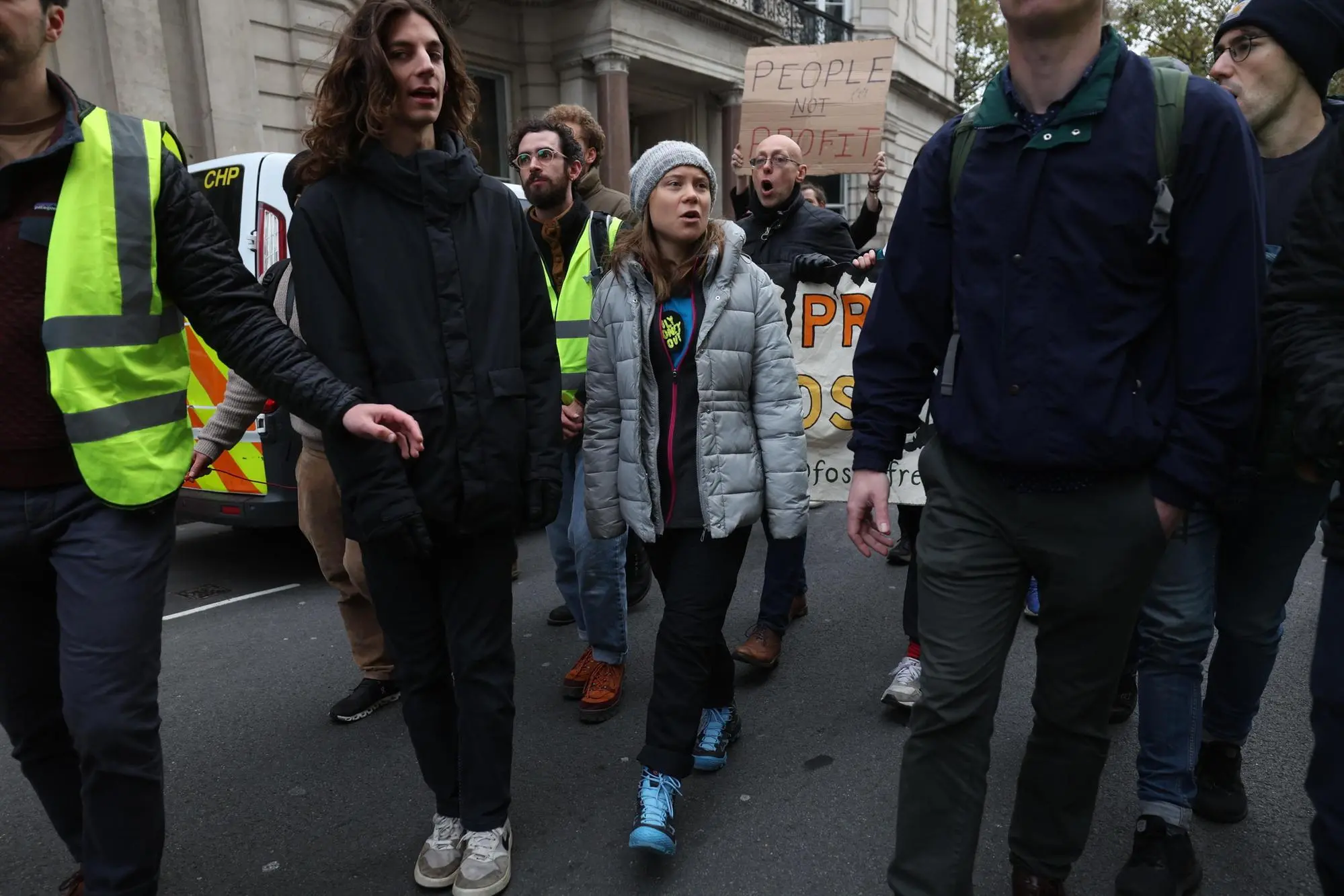 Greta Thunberg alla manifestazione di Londra (Ansa)