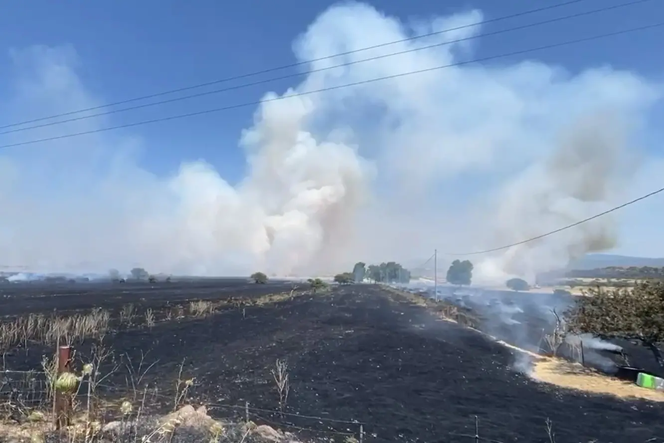 L'incendio a Bonorva (foto Deidda)