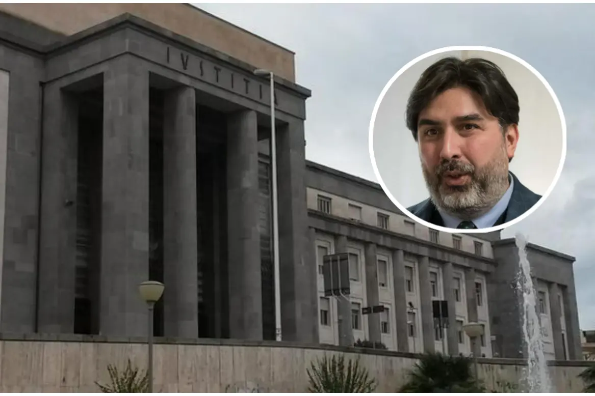 Il tribunale e Christian Solinas (Archivio L'Unione Sarda)