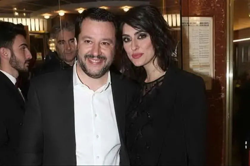 Matteo Salvini con Elisa Isoardi (Ansa)