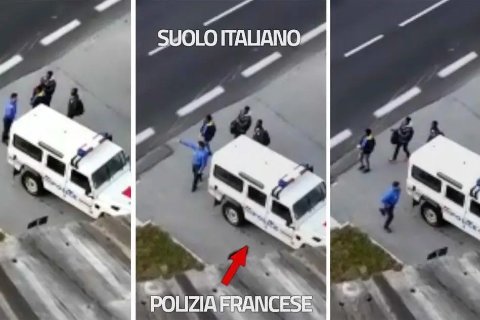 I migranti scaricati dalla polizia francese su suolo italiano (Ansa)