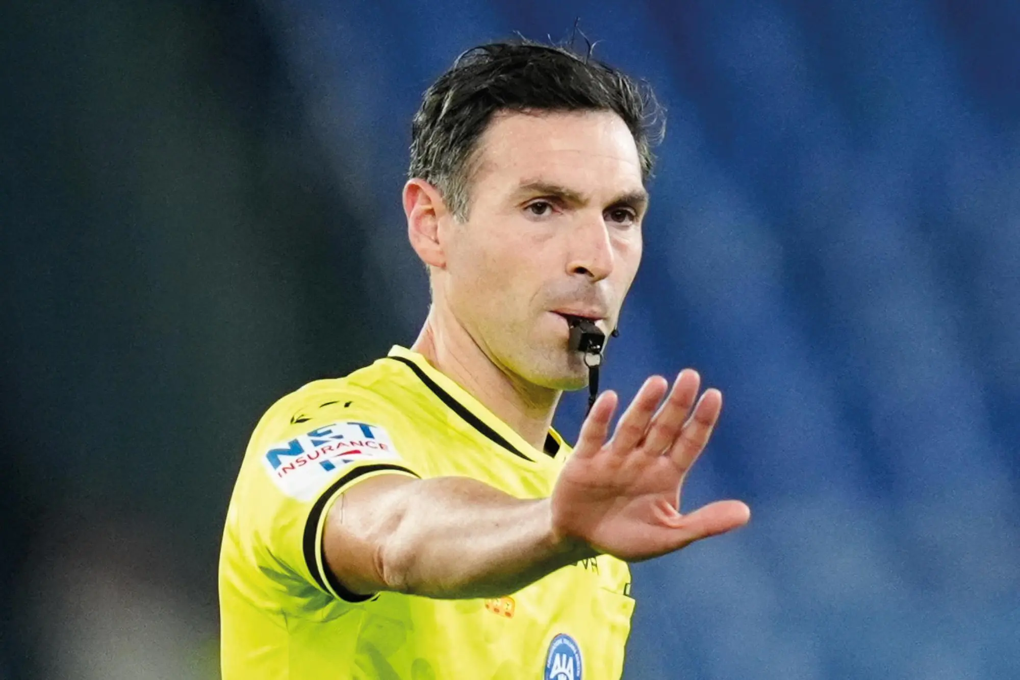 Juan Luca Sacchi, arbitro di Cagliari-Lecce (foto Ansa)
