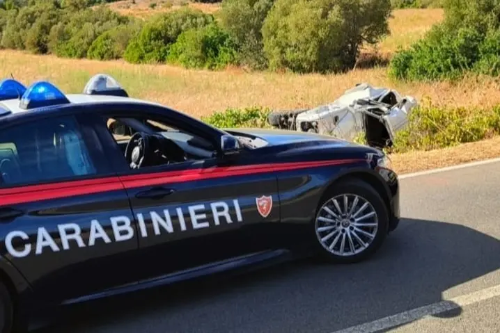 Una delle auto coinvolte nell'incidente nell'incidente di Castiadas
