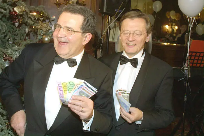 Romano Prodi con il cancelliere austriaco Wolfgang Schuessel