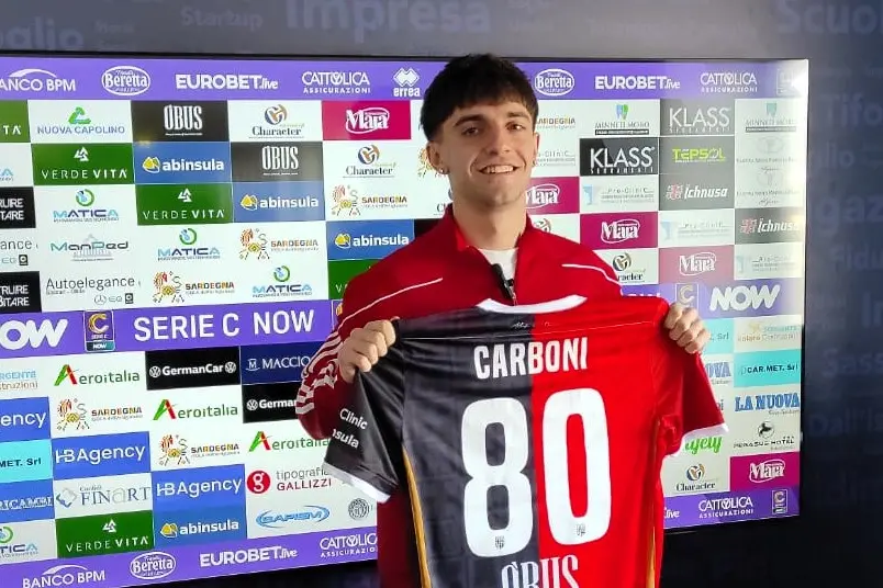 Michele Carboni, il giorno del suo arrivo a Sassari (foto G. Marras)