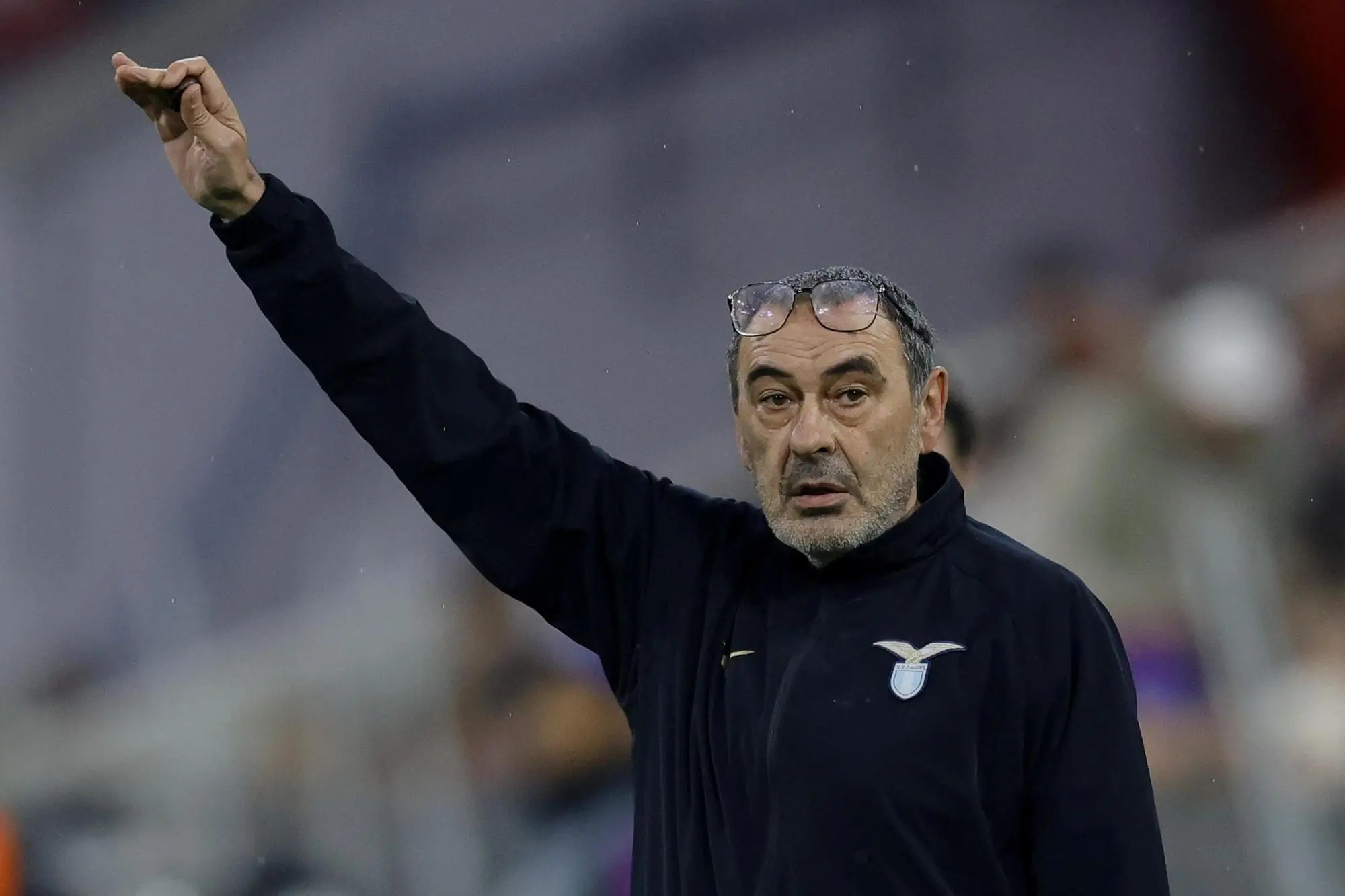 Maurizio Sarri, alla seconda esperienza come allenatore della Lazio (foto Ansa)