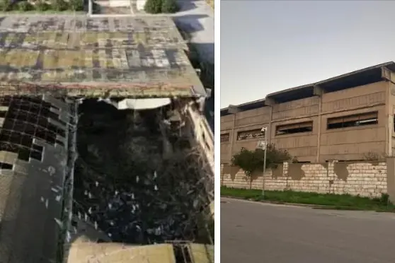 I crolli nell'ex Ferriera Sarda - Porto Torres (foto Pala)