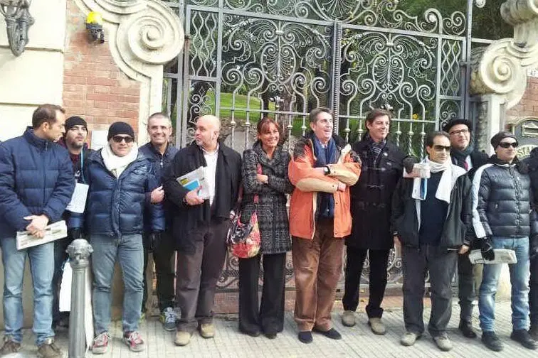La protesta dei dipendenti di Sardegna Uno