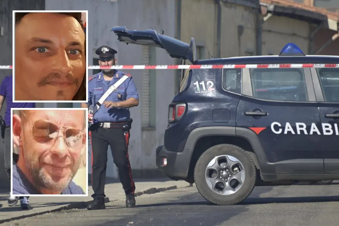 Il luogo dell'omicidio (foto Chergia): nei riquadri, dall'alto, Andrea Giuntoli e Francesco Salis