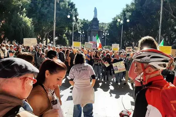 Il corteo (Ansa)