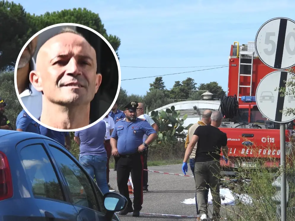 Il luogo del ritrovamento di Claudio Manca, nel riquadro Battista Manis