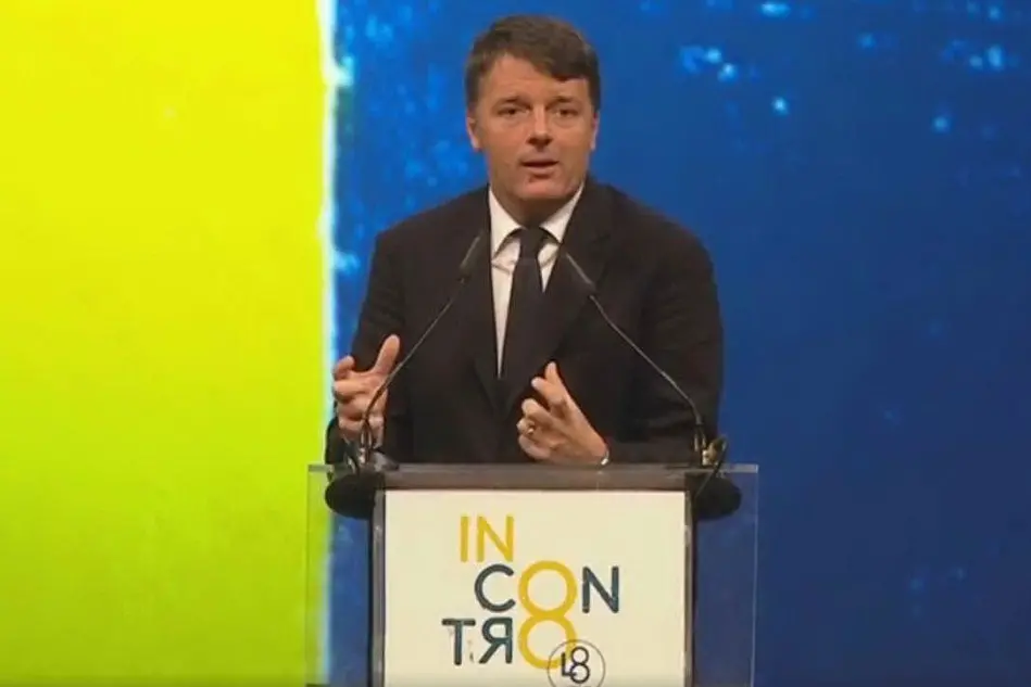 Matteo Renzi durante il suo discorso