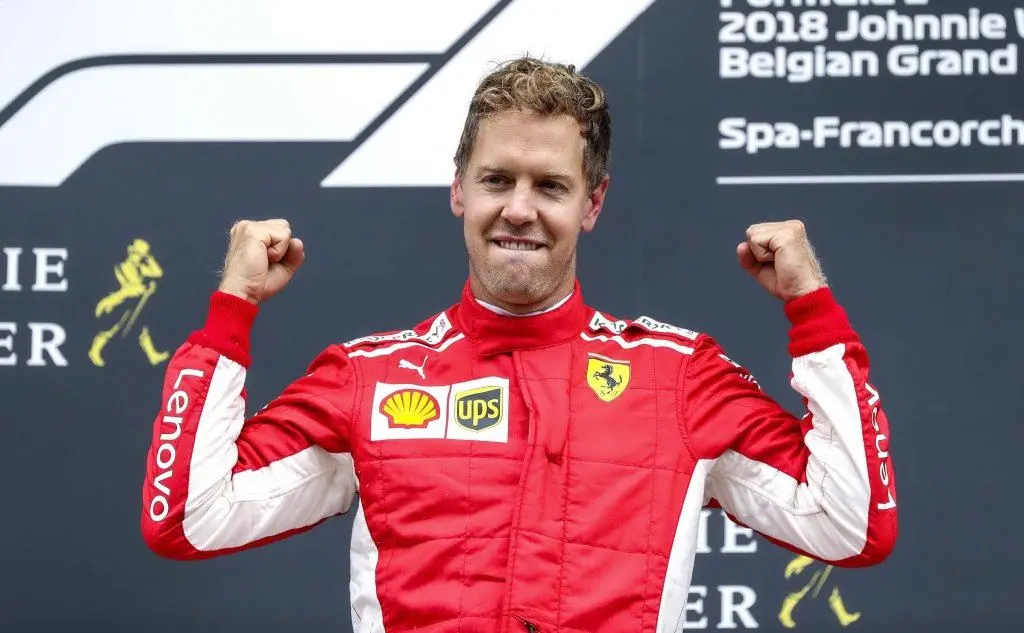 L'esultanza di Vettel