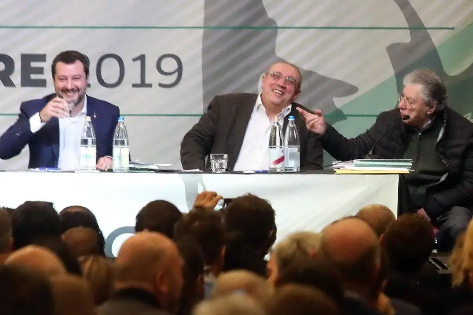 Bossi al Congresso con Salvini