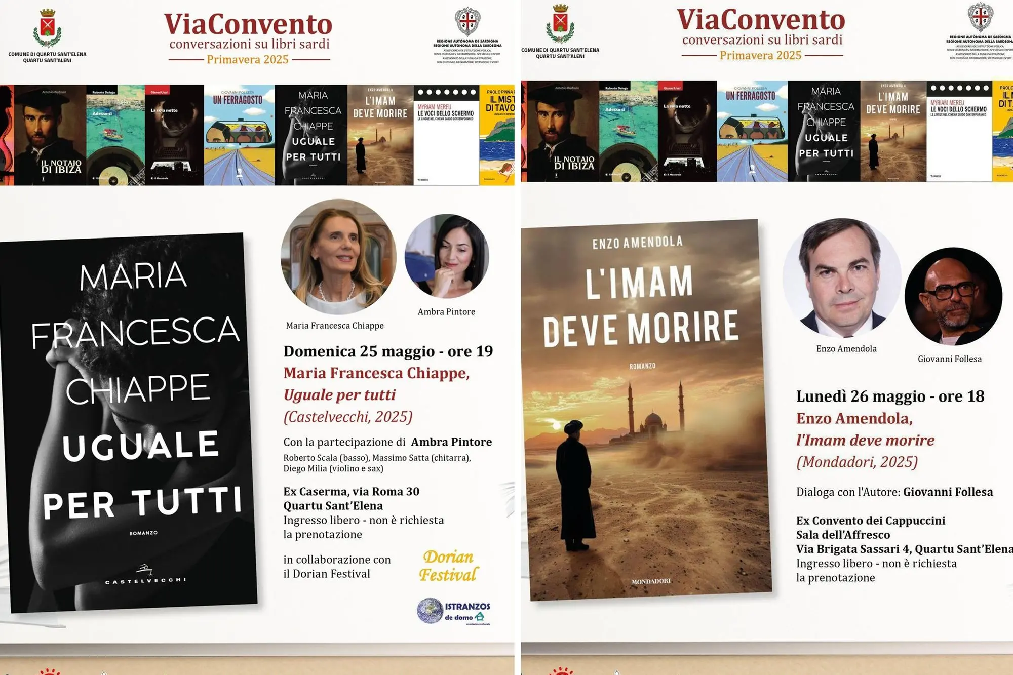 Le locandine degli eventi di Quartu