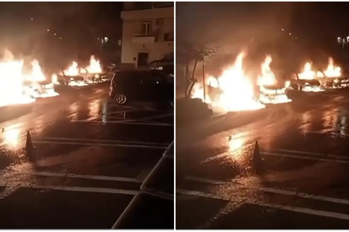 L'incendio a Portoscuso (frame da video Facebook)