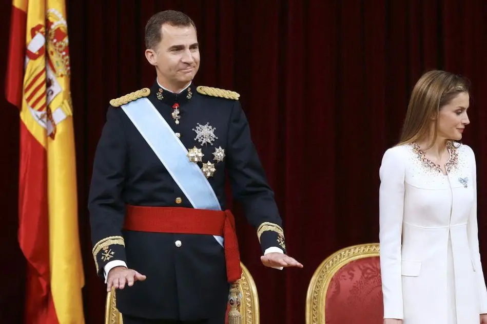 Il Re di Spagna con sua moglie Letizia