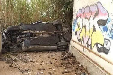 L'auto dell'incidente stradale avvenuto tra Torregrande e Oristano