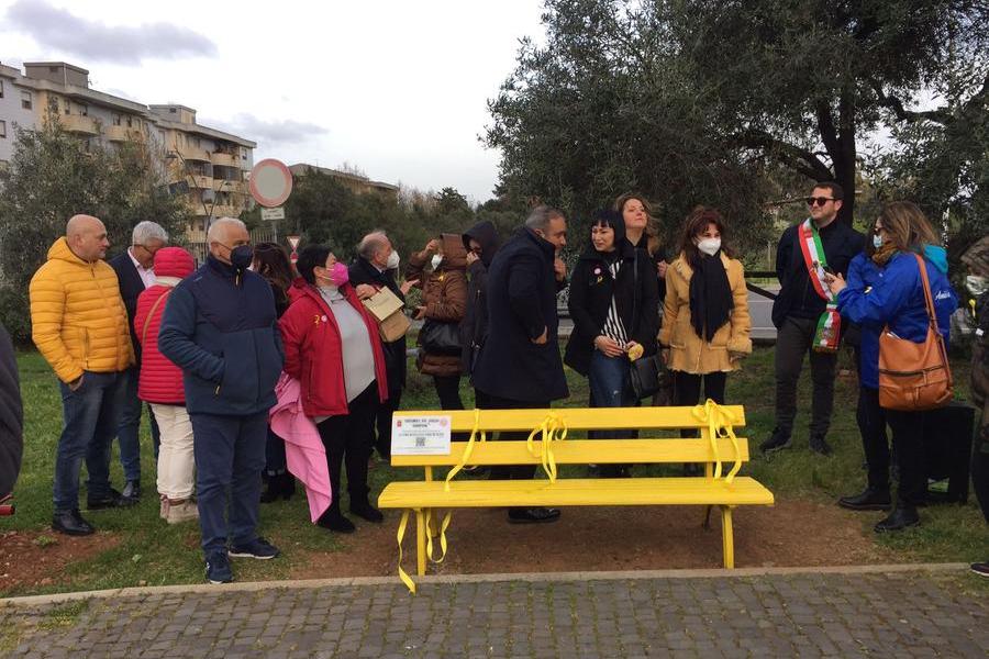 La panchina inaugurata a Iglesias (foto concessa)