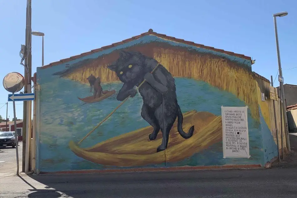 Il murale (L'Unione Sarda - S.Pinna)