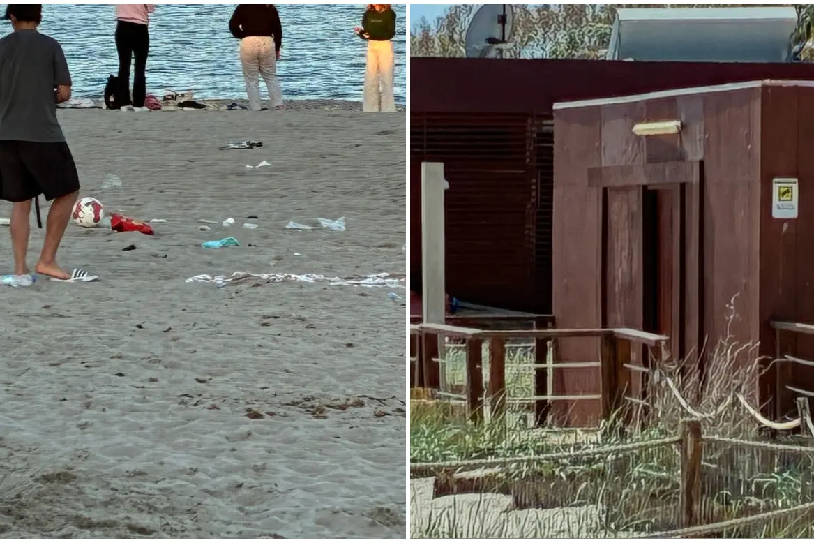 Rifiuti e bagni chiusi al Poetto (foto Madeddu)