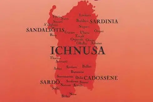 La cartina della Sardegna riprodotta nella locandina