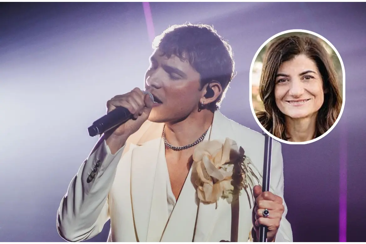 EroCaddeo (foto Sky - Virginia Bettoja), nel riquadro la sindaca di Sinnai Maria Barbara Pusceddu (Archivio L'Unione Sarda)