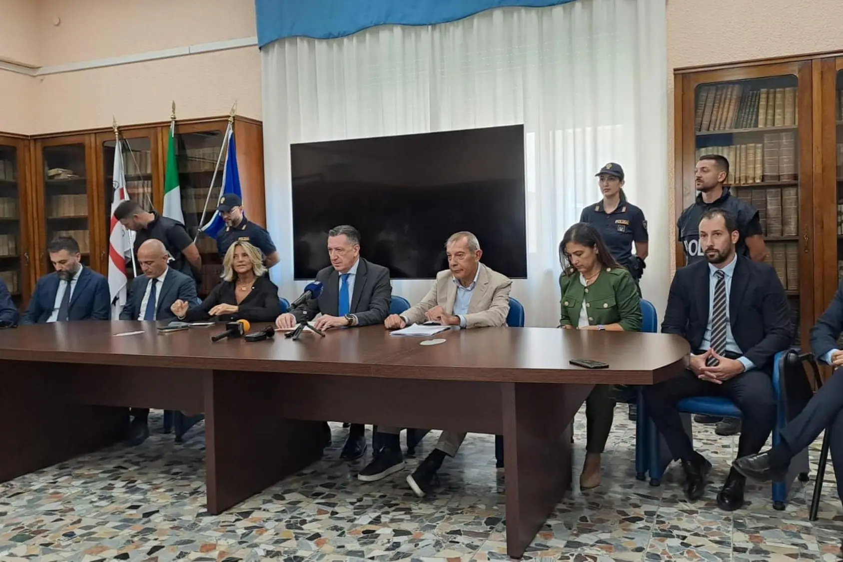 La conferenza stampa (foto Ansa)
