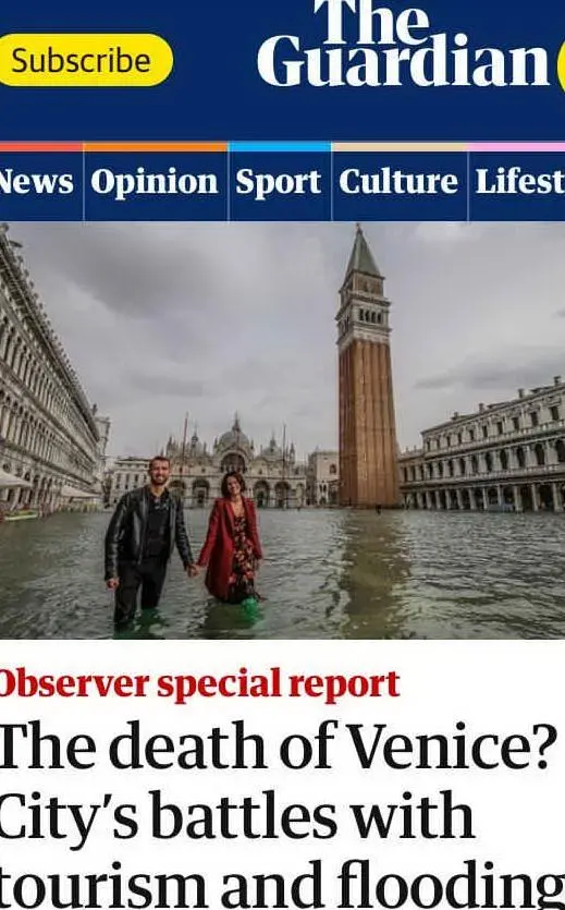 Il Guardian parla della \"morte di Venezia\"