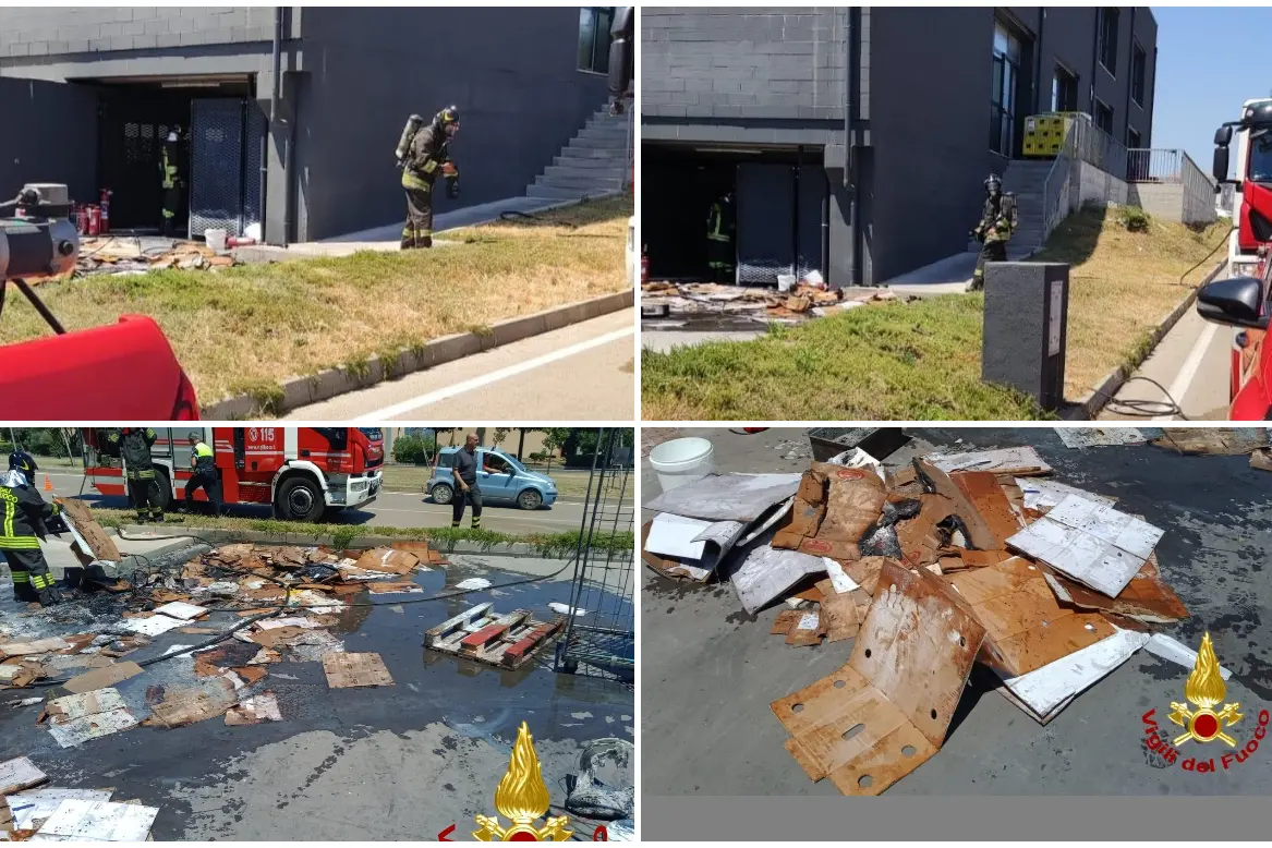 L'intervento dei pompieri a Olbia (foto Vigili del fuoco)