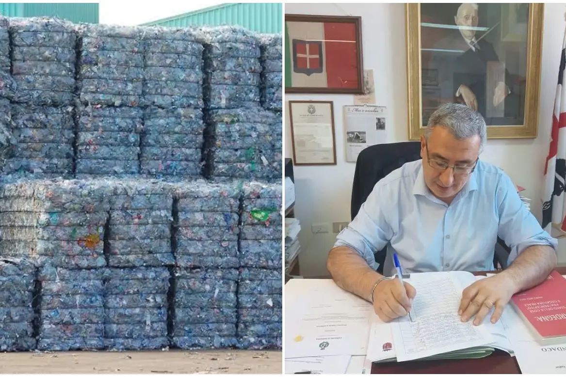 Emergenza plastica, a destra il sindaco Oppus